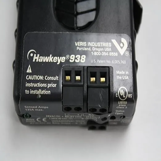 Veris,Current Switch & SPST Relay,Split,N.O, H938