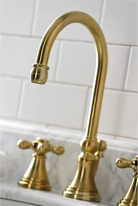 Kingston Brass KS2987AX 8 in. Widespread Bathroom Faucet, Brushed Brass