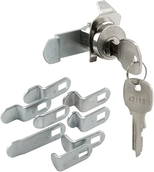 Prime-Line S 4531 Mailbox Lock – Replacement, Multipurpose Mailbox Lock for Several Brands – NA-14 Keyway, Opens Counter-Clockwise with 90º Rotation, Nickel Finish (1 Set)