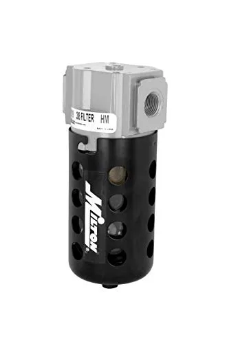 Milton Industries 1019 3/8" NPT Polycarbonate FRL Micro Filter, Black