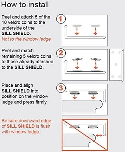 35.5 in. Long x 3.25 in. deep - Clear Cat and Dog Window Sill Protector - Durable Rigid Windowsill Cover Guards Against Pet Claws, Scratching, Drooling, Box of 1 Sill Protector with Mounting Coins