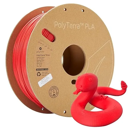 Polymaker Matte PLA Filament Lava Red 1.75mm 1kg 3D Printing Filament, PolyTerra 3D Printer PLA Filament