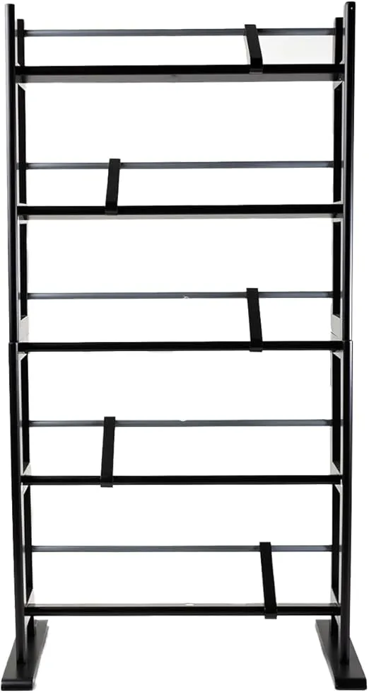 Atlantic Element Media Storage Rack (UPDATED)- Holds Up to 230 CDs or 150 DVDs, Contemporary Wood & Metal Design with Wide Feet for Greater Stability, Espresso (UPDATED)