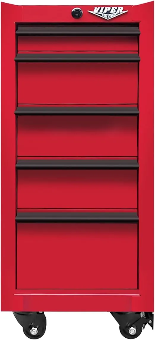 Viper Tool Storage V1605RDR Salon Cart, 5 Drawer, Red