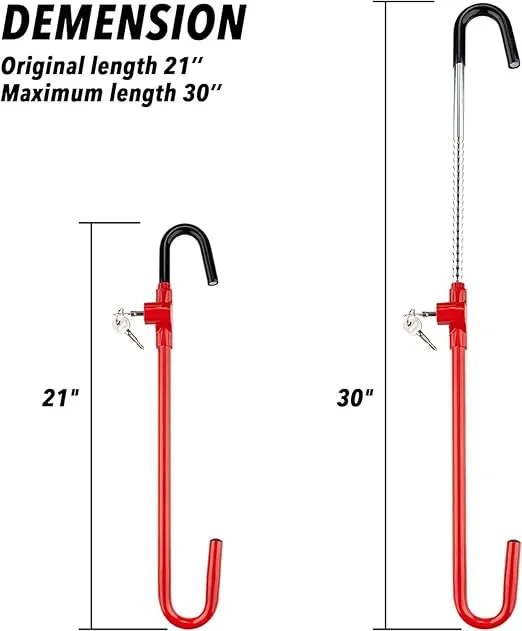 CARTMAN Steering Wheel Brake Lock Vehicle Anti Theft Security Brake Pedal Lock with Adjustable Length Fit for Distance from Steering Wheel to Pedal Within 21in to 30in Red