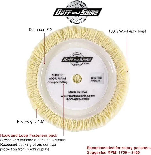 BFS-7503G 7.5 In. Dia. X 1.5 In. Grip Buffing Pad
