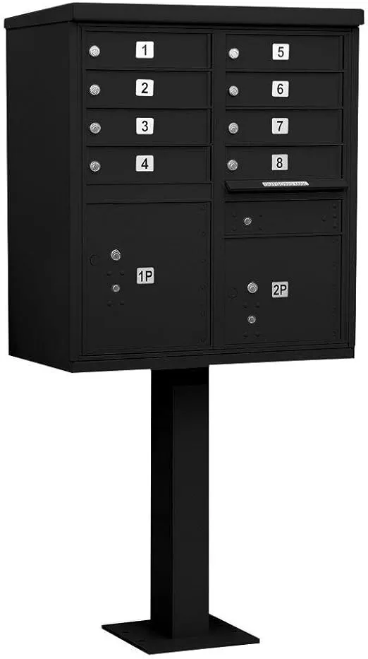 Salsbury Industries 3308BLK-U 8 A Size Doors, United States Postal Access Type I Cluster Box Unit, Black