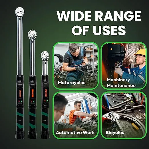 Precision Torque Wrench 1/2 Drive - Digital Scale Torque Wrench 25-250 ft-lb, Click-Style Electronic Torque Wrench for Tire Wrench, Essential Addition to your Torque Wrench Set