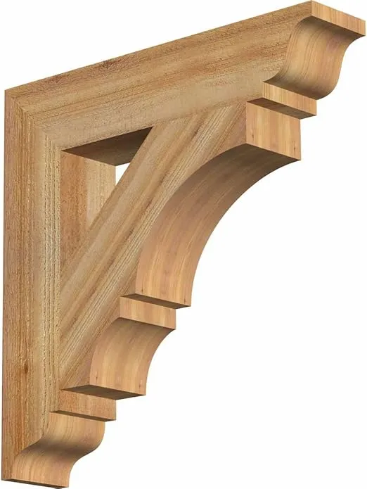 4"W x 20"D x 20"H Balboa Traditional Rough Sawn Bracket, Western Red Cedar