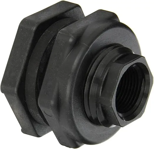 2 Set - Manufacturer Banjo Part Number TF075 Product Polypropylene Bulkhead Tank Fitting, 3/4" NPT Female, Connection Type FNPT x FNPT, Required Hole Size 1 5/8 in
