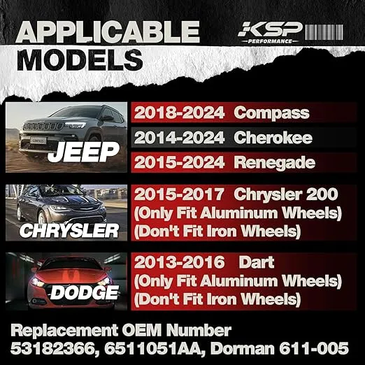KSP M12x1.25 Wheel Lug Bolts for 2018-2024 Je/ep Renegade Cherokee Compass Dodge Dart, 19mm Hex 28mm Shank Length One-Piece Lugbolts, 20pcs Factory Wheel Bolts Replace OE#6509933AA 611-005 Black