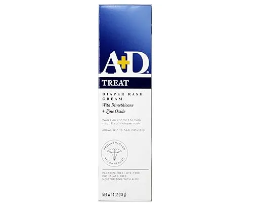 A+D Diaper Rash Cream, Dimethicone Zinc Oxide Cream, 4 oz (113 g) (Pack of 1) by A&D