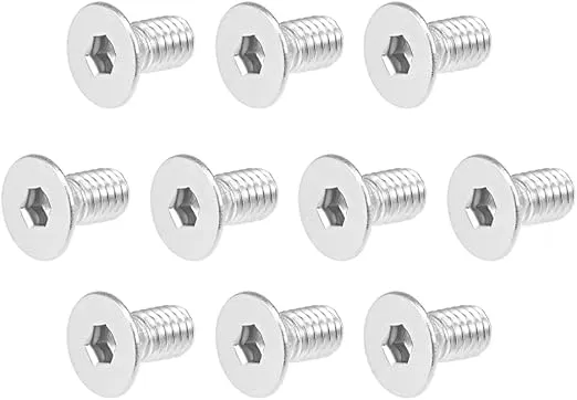 uxcell M4x8mm Flat Head Machine Screws Inner Hex Screw 304 Stainless Steel Fasteners Bolts 80Pcs