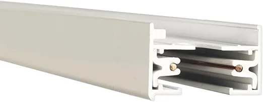 WAC Lighting L Track 6FT Single Circuit Field Cuttable 120V Track for L Style 2-Wire Track Fixtures with 2 Endcaps in White