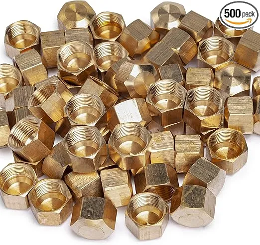 LTWFITTING 1/2-Inch Brass Compression Cap Stop Valve Cap,Brass Compression Fitting(Pack of 500)