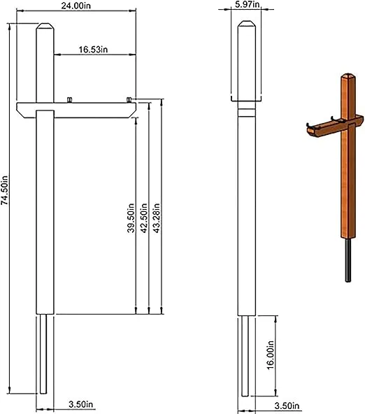 Architectural Mailboxes DPKX00AM Deluxe Drive-in Post, Aromatic Cedar