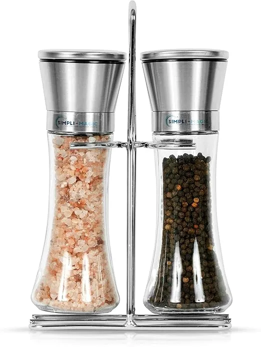 Salt and Pepper Grinder Set with Holder