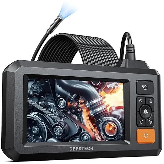 DEPSTECH Industrial Borescope Tool & 4.3" IPS Screen, Bluart 3.0 Tech, HD Digital Endoscope Camera Lights, IP67 Inspection Camera, 16.5FT Semi-Rigid Drain Snake Cable, Cool Gadget Gift, Mechanic Tool
