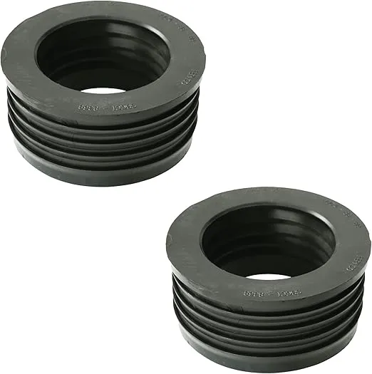 Fernco P44U-305 4-in. Service Weight Cast Iron Hub to 3-in. Sch. 40 PVC Compression Donut, 2-Pack