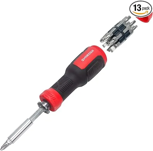 SHARDEN Multi Screwdriver 13-in-1 Screw Driver Adjustable Screwdriver Set Multitool All in One with Torx Security, Flat Head, Phillips, Hex, Square and 1/4 Nut Driver