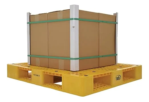 Vestil PLP2-4840-YELLOW Yellow Polyethylene Pallet with 4 Way Entry, 6600 lbs Capacity, 39.5" Length, 47.375" Width, 6" Height
