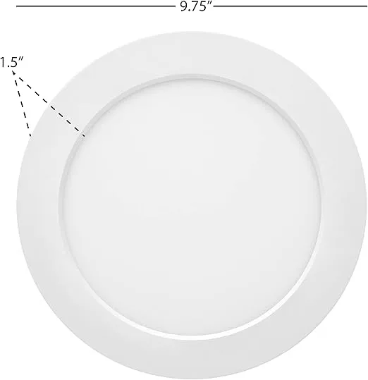 Maxxima 9 in. LED Flush Mount Ceiling Light Fixture - 1500 Lumens, 5 CCT 2700K-5000K, Round Color Selectable Panel Light, Dimmable, Recessed Can or J-Box Install, Suitable for Bathroom or Shower