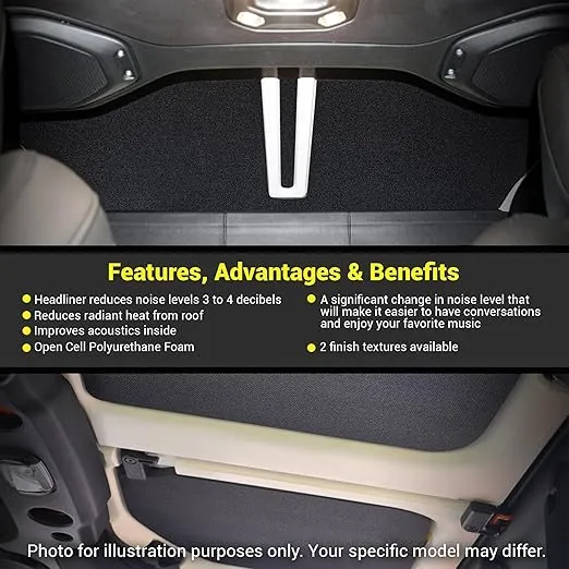 DESIGN ENGINEERING Sound Deadening and Insulating Headliner Kit Compatible with Jeep Gladiator JT (2020-up) - Max Insulation Headliner Sound Deadener Accessories