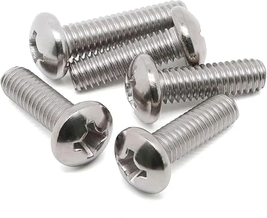 #6-32 x 1/2" Pan Head Machine Screws, Full Thread, 304 Stainless Steel 18-8, Pack of 100