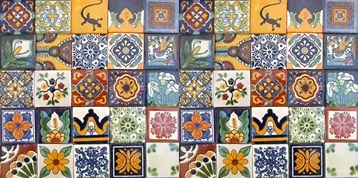 50 Hand Painted Talavera Mexican Tiles 2"x2"