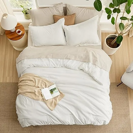 Bedsure White Comforter Set King Size, 7 Pieces Lightweight King Bedding Sets Boho, Bed in a Bag with Comforter, Sheets, Pillowcases & Shams