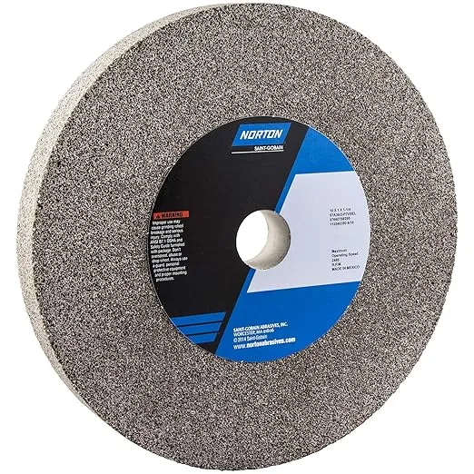 Norton Gemini Grinding Wheel, Type 01 Bench and Pedestal Wheel, Medium Alundum, 7 Inch Aluminum Oxide Grinding Wheel for Bench Grinder, Pack of 1