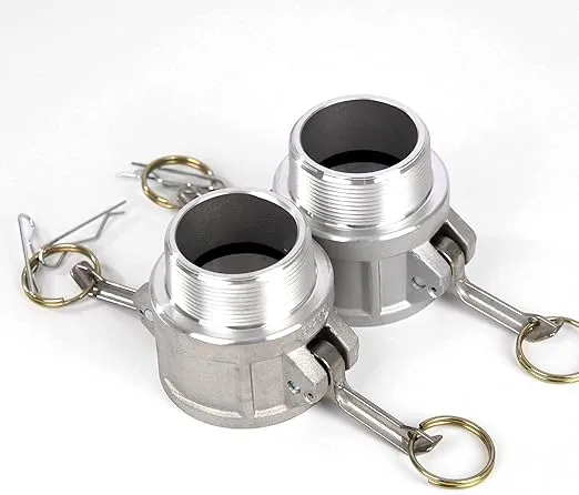 2 pcs Aluminum cam lock fittings (2" Part B) cam groove hose fitting camlock fittings, Male Adapter Female NPT Thread camlock fitting (2'')