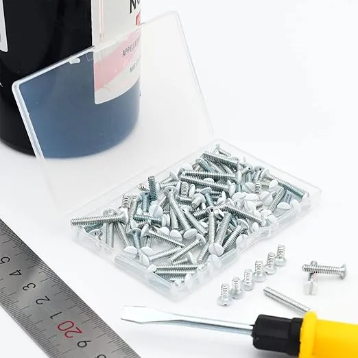 100 Packs Wall Plate Screws, Taezn Outlet Cover Screws 4 Length Sizes 6-32 Thread Switch Plate Screws Perfect Replacement for Wall Outlet Screws, Light Plate Screws, White Screws for Wall Plate, etc.