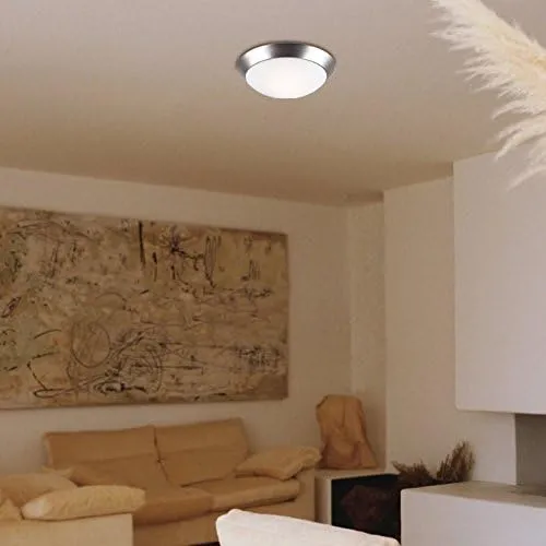 360 Lighting Davis Modern Ceiling Light Flush Mount Fixture 11" Wide Brushed Nickel Silver Metal Frosted Glass Dome Shade for Bedroom Kitchen Living Room Family Hallway Bathroom House Dining