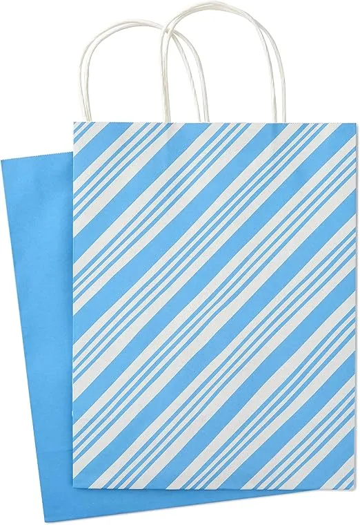 Hallmark 13" Large Christmas Gift Bag Assortment, Holiday Icons (12 Paper Gift Bags in Assorted Designs for Hanukkah or Christmas Gifts | Stripes, Polka Dots, Snowflakes, Christmas Trees)