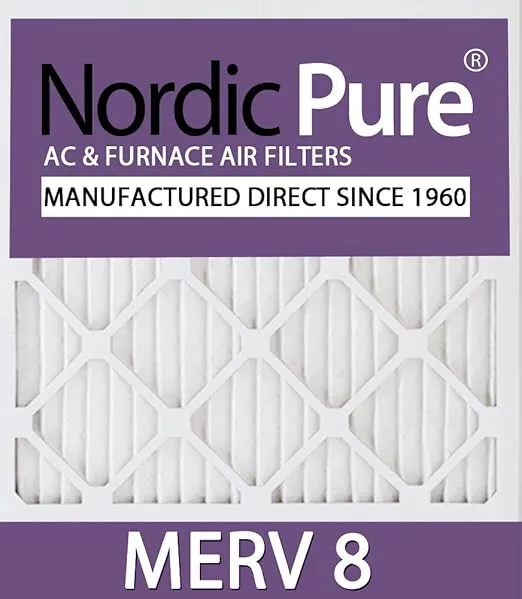 Nordic Pure 16x25x5 (15_5/8 x 24_1/8 x 4_7/8) Air Bear Replacement 255649-105 MERV 8 Air Filters 2 Pack