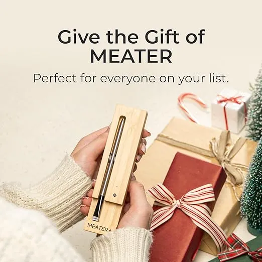 MEATER Plus: Smart Bluetooth Wireless Meat Thermometer Digital | BBQ, Grill, Oven, Smoker, Air Fryer, Kitchen | Perfect for Steak, Chicken, Turkey, and More | 50+ Recipes in App