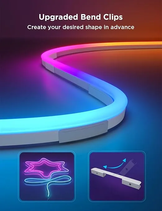 Govee RGBIC Neon Lights, LED Smart Neon Rope Light 2 Works with Matter, Alexa, Google Assistant, Custom DIY Neon Strip Lights for Bedroom and Christmas Decor, Softer Material, 9.8ft, White