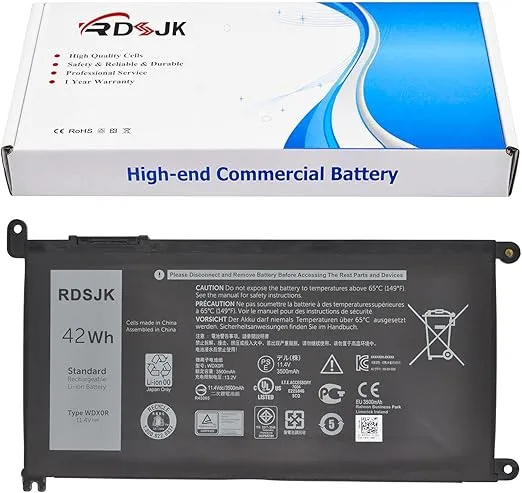 WDX0R Laptop Battery for Dell Inspiron 13 15 5000 7000 7579 7570 7569 7560 7378 5775 5579 5578 5570 5568 5567 5565 5379 5378 5368 Latitude 3590 3500 3490 3400 3390 3340 3190 3180 Vostro 5468 5568 42Wh