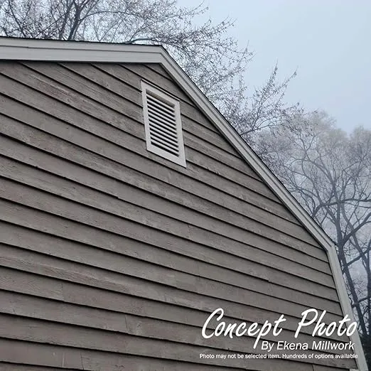 Ekena Millwork GVPOT14X1801SF Octagonal Top Surface Mount PVC Gable Vent, 14"W x 18"H, Factory Primed White