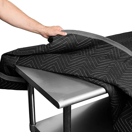 Sure-Max 12 Moving & Packing Blankets - Heavy Duty Pro - 80" x 72" (90 lb/dz weight) - Professional Quilted Shipping Furniture Pads Black