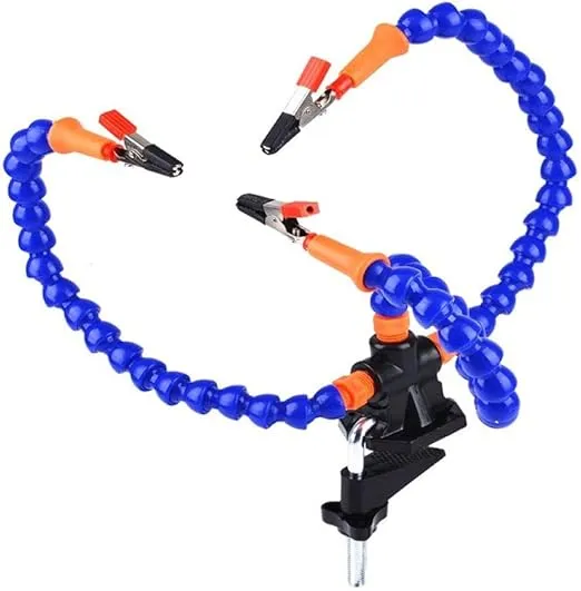 Solder Helping Hands Clamp Station Soldering Third Hand Tool 3pcs Flexible Arms Swivel Holder