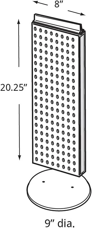 Azar 700509-PNK Pegboard Two-Sided Non-Revolving Counter Display, Pink Translucent Color