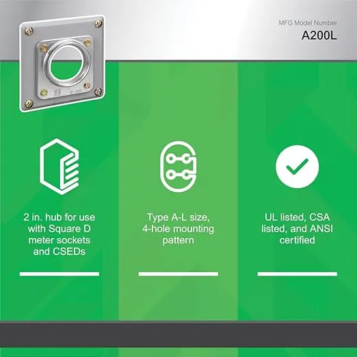 Square D - A200L 2 -Inch Hub for A-L Openings for Square D Devices with A-L Openings