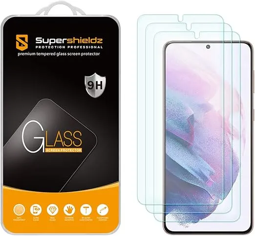 Supershieldz (3 Pack) Designed for Samsung Galaxy (S21 Plus 5G) Tempered Glass Screen Protector, Anti Scratch, Bubble Free