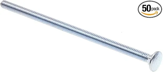 Prime-Line 9062642 Carriage Bolts, 1/4 in.-20 X 5-1/2 in., A307 Grade A Zinc Plated Steel, 50-Pack