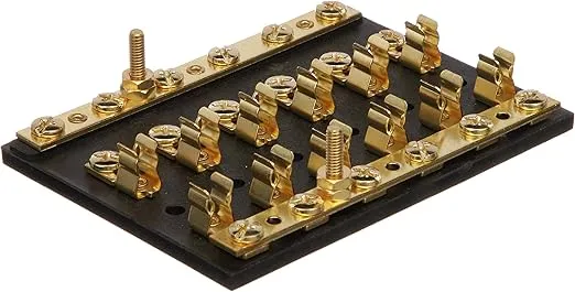 Seachoice 6-Gang Fuse and Terminal Block, Brass Clips and Contacts, SFE 20 Amp of 3AG Fuse