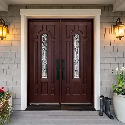 30X30X80RH Double Door Fiberglass Prehung Entry Front Door with Brickmould