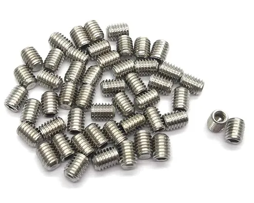 NGe 50Pcs M6 x 8mm 1mm-Pitch Stainless Steel Socket Hex Grub Screw, Metric Thread Set Screw, Internal Hex Drive Cup-Point
