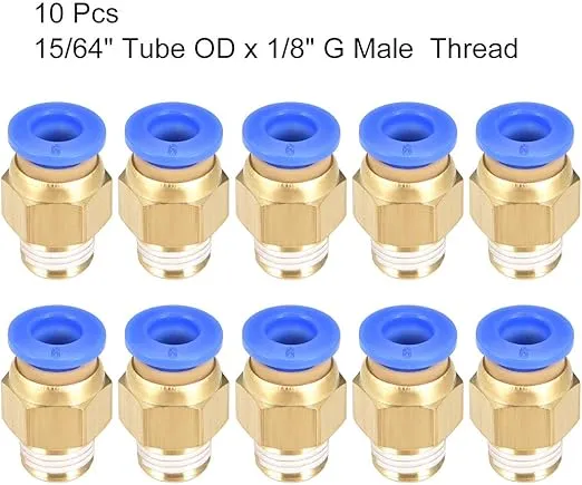 uxcell Straight Pneumatic Push to Quick Connect Fittings G1/8 Male x 6mm Tube OD 10pcs